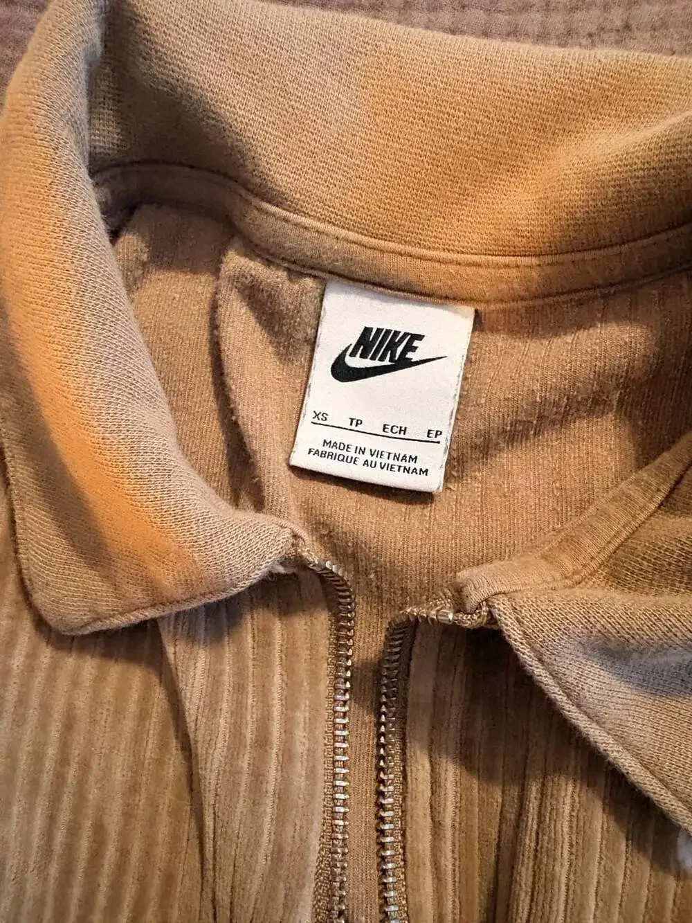 Nike Women's Corduroy Half-Zip Cropped Pullover